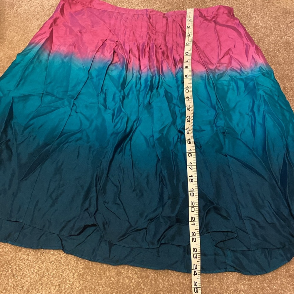 ❤️ 2 for $10 Nine West Pink/Blue Ombré Silk Skirt - Picture 3 of 6